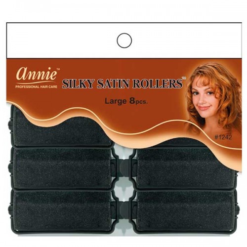 Annie Silky Satin Rollers Large #1242 (8PCS)